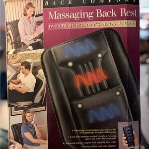 Massaging Back Rest with Heat & Magnets - Black